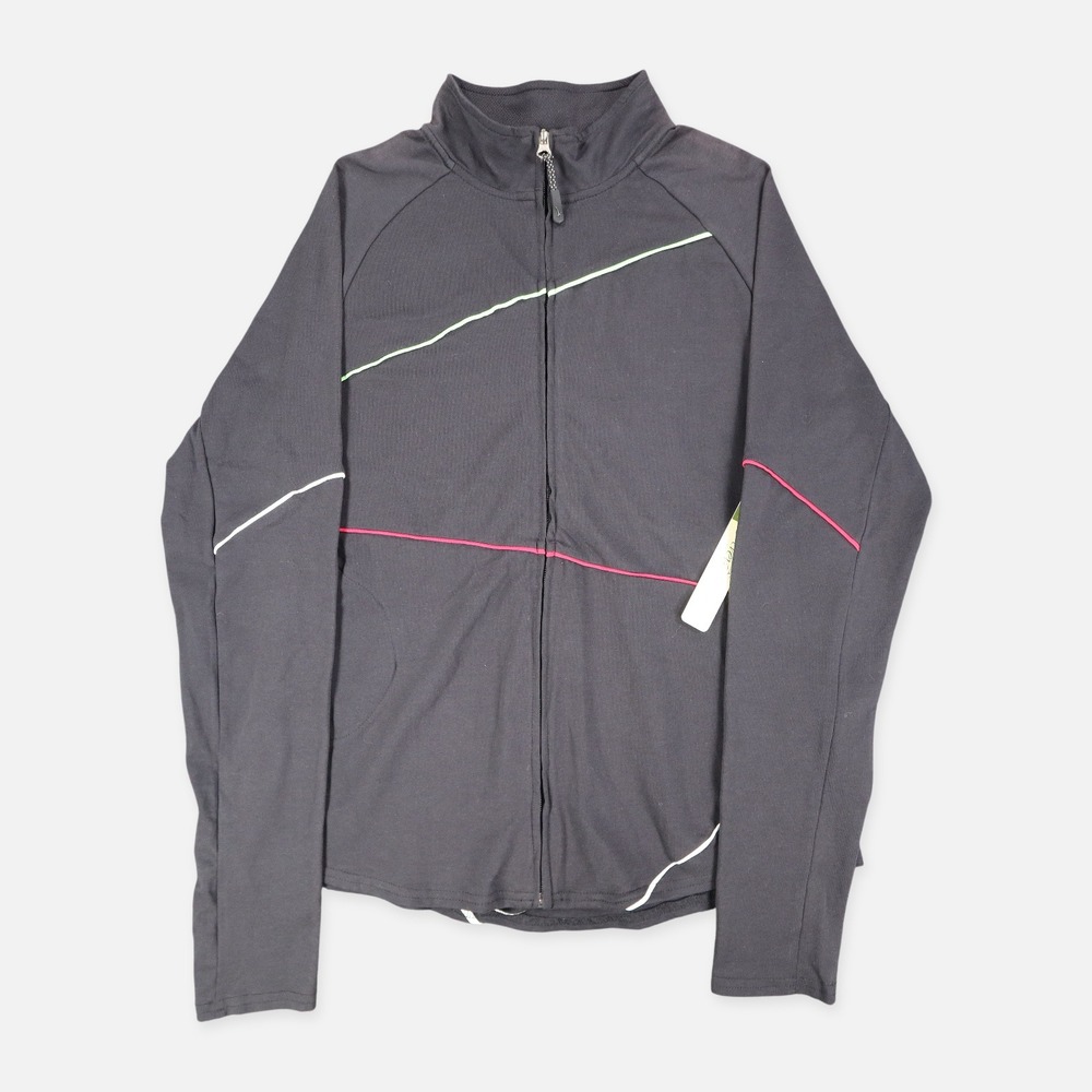 Aveva Silver City Jacket Womens M Black Contrast Piping Full Zip Cotton NWT